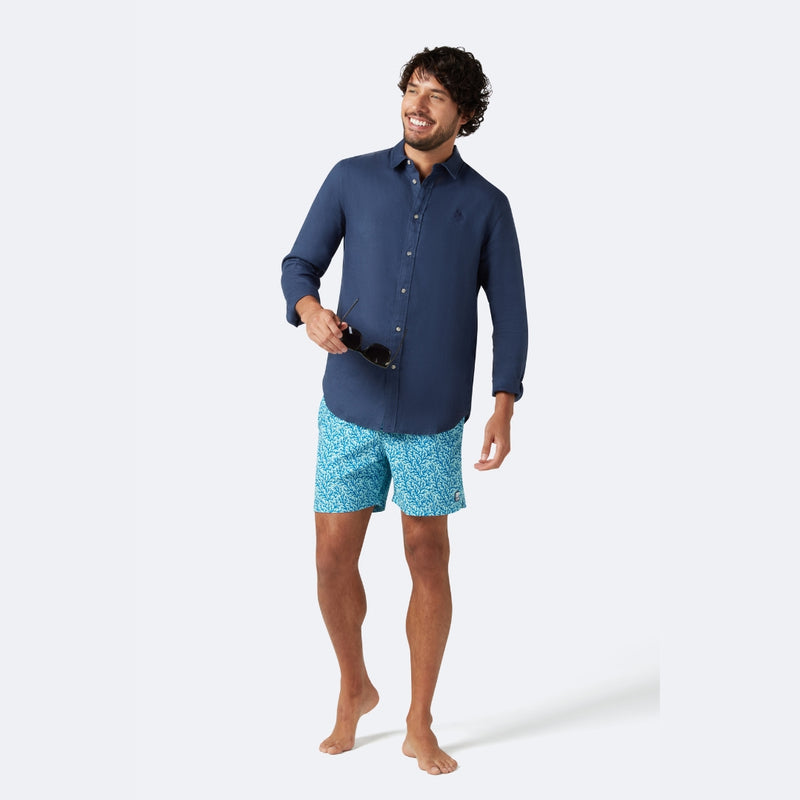 Light Blue & Berry Lobster Set - Father Son Matching Swim Shorts