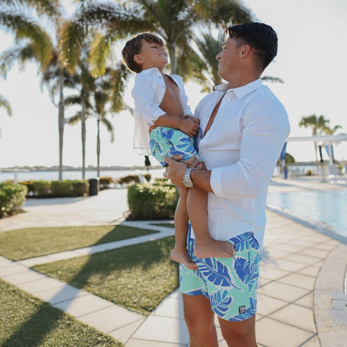 Green & Blue Banana Leaf