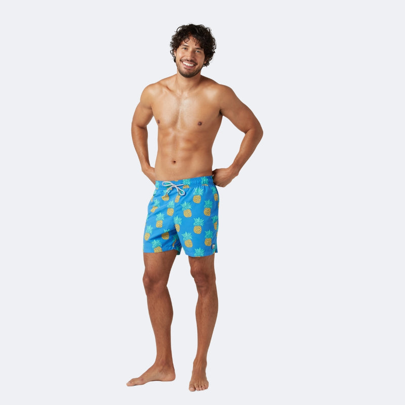 Men's Swim Shorts | Blue & Green Palm | Tom & Teddy – Tom & Teddy UK