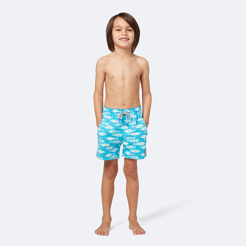 Father and Son Matching Swim Shorts Set | Blue Striped Fish | Tom ...